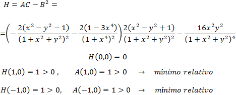 cálculo de extremos en funciones de varias variables