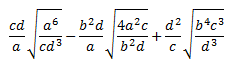 suma de raíces cuadradas con un gran número de parámetros