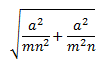 raíz de la suma de dos fracciones con 3 parámetros algunos de los cuales al cuadrado