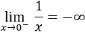 el límite por la derecha de 0 de 1/x es -infinito