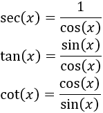 Demostraciones de igualdades entre funciones trigonométricas para bachiller.