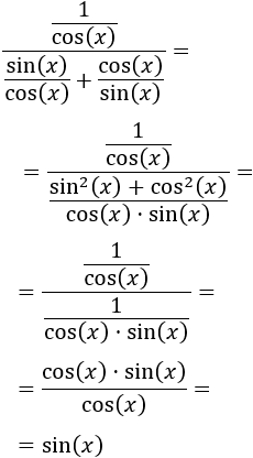 Demostraciones de igualdades entre funciones trigonométricas para bachiller.