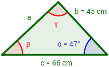  calcular lados, ángulos y áreas de triángulos. Problemas resueltos y explicados paso a paso. Trigonometría. Bachiller.