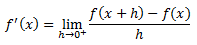 definición de derivada de f