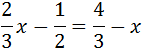 (2/3)x-(1/2) = (4/3)-x