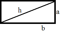 la diagonal del rectángulo es la hipotenusa de un triángulo rectángulo