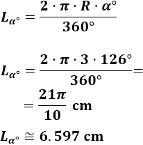 Fórmulas para calcular la longitud de arco de una circunferencia (en grados y en radianes) y problemas resueltos de aplicación. Secundaria, ESO y Bachillerato.