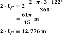 Fórmulas para calcular la longitud de arco de una circunferencia (en grados y en radianes) y problemas resueltos de aplicación. Secundaria, ESO y Bachillerato.