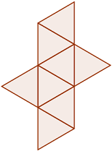 Propiedades básicas y fichas descriptivas del tetraedro, hexaedro, octaedro, dodecaedro e icosaedro. Con el número de vértices, caras y aristas y las fórmulas del área y del volumen. Poliedros. Secundaria.