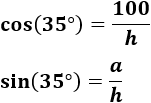 Problemas resueltos de trigonometría básica para secundaria: seno y coseno. Secundaria. ESO.