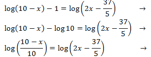 resolució d'equacions logarítimiques i de sistemes d'equacions logarítmiques