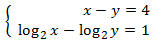 sistema d'equacions logarítmiques