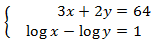 sistema d'equacions logarítmiques