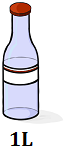 representación de una botella de 1 litro