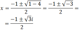 resolvemos la ecuación de segundo grado con raíces complejas