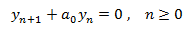 ecuación general de una ecuación en diferencias finitas de primer orden y homogénea