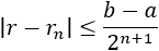 cota para el error en el método de bisección: |r-r(n)|≤ (b-a)/(2^(n+1)) Explicamos el método o algoritmo de bisección, demostramos su convergencia, proporcionamos una cota para el error y resolvemos tres problemas (dos problemas de aplicación y otro más teórico). Métodos de aproxiación de raíces de funciones. Universidad. Matemáticas. Métodos numéricos.