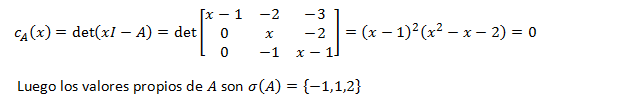 ejemplo de diagonalizacición de una matriz