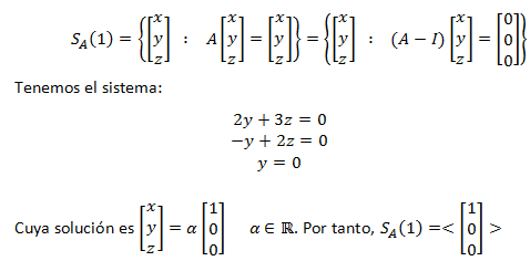 ejemplo de diagonalizacición de una matriz