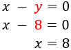 sustituimos y = 8 en x - y = 0 y obtenemos x = 8 Problemas cuya resolución requiere el
planteamiento de un sistema de ecuaciones lineales de primer
primer grado con dos incógnitas y dos ecuaciones. Secundaria, ESO, Álgebra