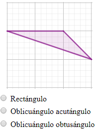 Problemas interactivos para aprender geometría plana. Poligonos regulares e irregulares (triángulo, cuadrado, rombo, romboide, rectángulo, pentágono y hexágono), clasificación de triángulos según la amplitud de sus ángulos (obtusángulo, rectángulo, acutángulo) y según sus lados (escaleno, isósceles y equilátero), clasificación de los cuadriláteros (cuadrado, rectángulo, rombo y romboide), clasificación de los ángulos y elementos de un triángulo (mediana, bisectriz, altura, ortocentro, baricentro e incentro) . TIC. Secundaria. Ejercicios en línea.