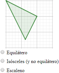 Problemas interactivos para aprender geometría plana. Poligonos regulares e irregulares (triángulo, cuadrado, rombo, romboide, rectángulo, pentágono y hexágono), clasificación de triángulos según la amplitud de sus ángulos (obtusángulo, rectángulo, acutángulo) y según sus lados (escaleno, isósceles y equilátero), clasificación de los cuadriláteros (cuadrado, rectángulo, rombo y romboide), clasificación de los ángulos y elementos de un triángulo (mediana, bisectriz, altura, ortocentro, baricentro e incentro) . TIC. Secundaria. Ejercicios en línea.