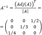 Método para calcular la matriz inversa a partir de la matriz adjunta (fórmula). Incluye ejemplos y 10 problemas resueltos del cálculo de la matriz adjunta y de la matriz inversa (dimensiones 2x2, 3x3 y 4x4). Álgebra matricial. Matrices. Bachiller, bachillerato, universidad. Matemáticas