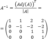 Método para calcular la matriz inversa a partir de la matriz adjunta (fórmula). Incluye ejemplos y 10 problemas resueltos del cálculo de la matriz adjunta y de la matriz inversa (dimensiones 2x2, 3x3 y 4x4). Álgebra matricial. Matrices. Bachiller, bachillerato, universidad. Matemáticas