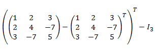 traspuesta de una resta de matrices de dimensión 3x3 