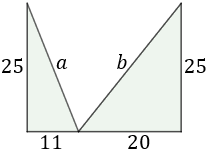 teorema de Pitagoras: problemas resueltos y test en línea