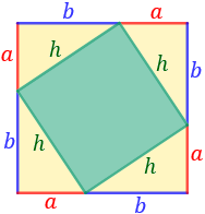 teorema de Pitagoras: problemas resueltos y test en línea