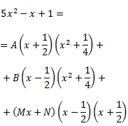igualtat per calcular les constants A, B, M i N